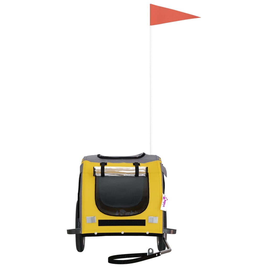 Glamorous Pups : vidaXL Pet Bike Trailer Yellow Oxford fabric Medium Pet Bike Trailer