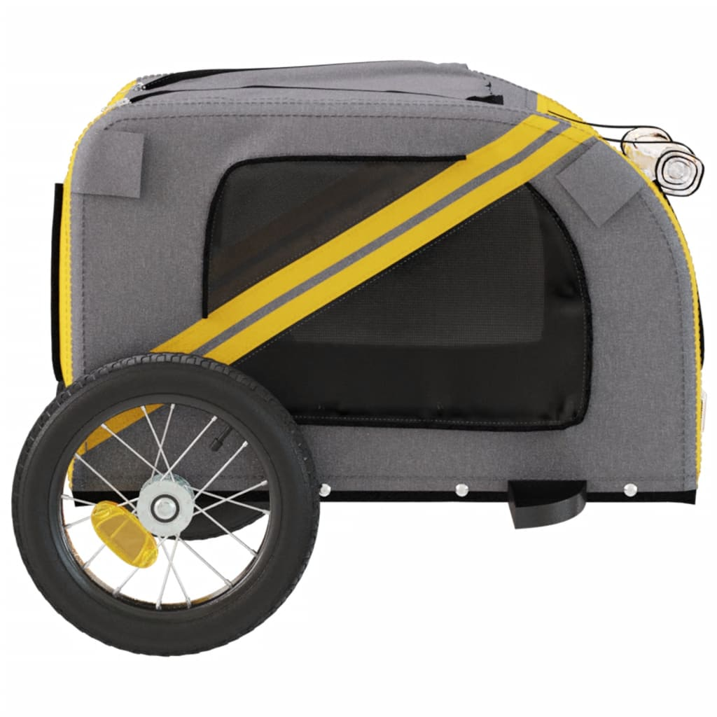 Glamorous Pups : vidaXL Pet Bike Trailer Yellow Oxford fabric Medium Pet Bike Trailer