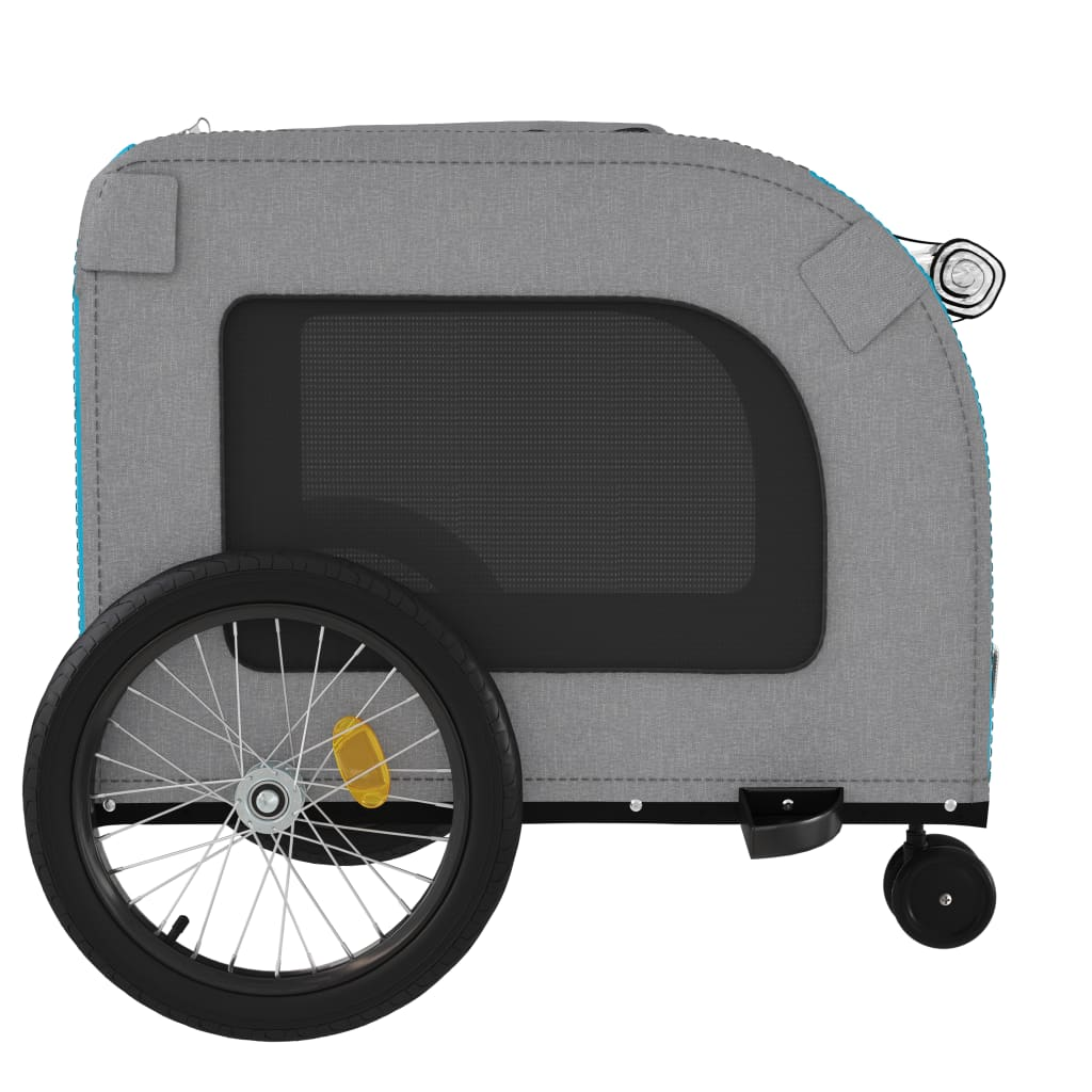 Glamorous Pups : vidaXL Pet Bike Trailer Blue and Grey Oxford fabric, Iron, PVC Foldable