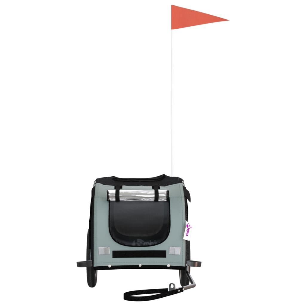 Glamorous Pups : vidaXL Pet Bike Trailer Grey and Black Oxford fabric, iron, PVC Small