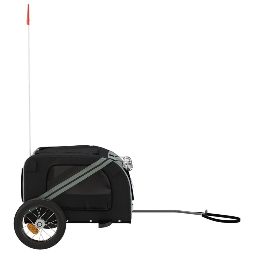 Glamorous Pups : vidaXL Pet Bike Trailer Grey and Black Oxford fabric, iron, PVC Small