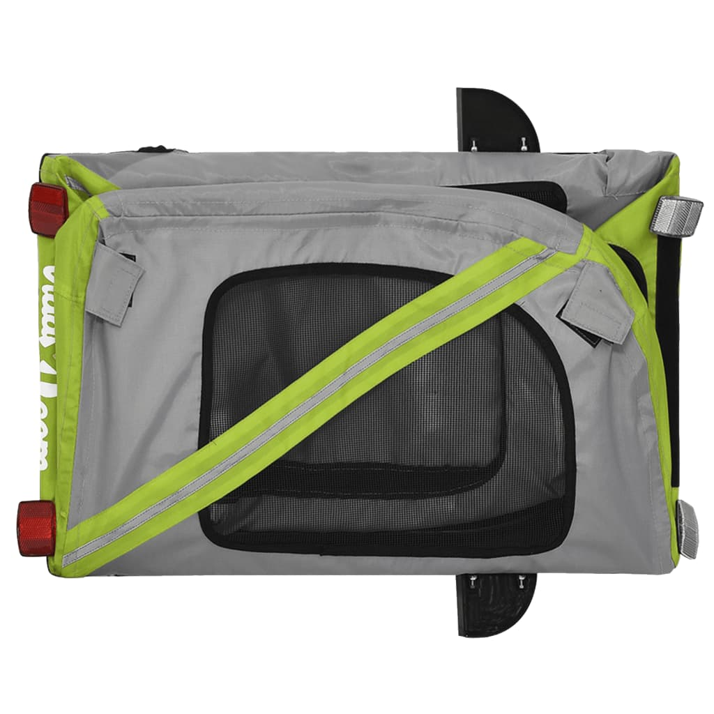 Glamorous Pups : vidaXL Pet Bike Trailer Green and Black Oxford fabric, Iron, PVC