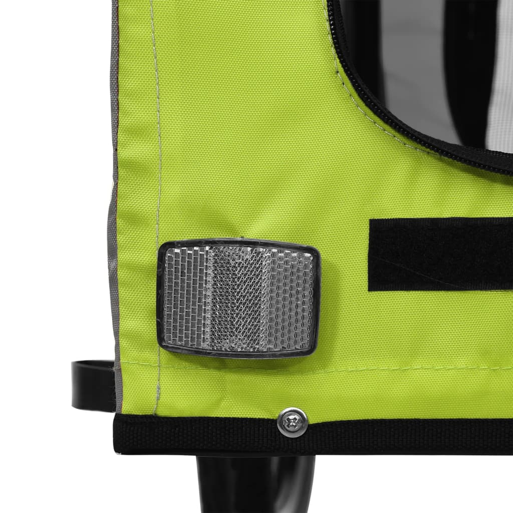 Glamorous Pups : vidaXL Pet Bike Trailer Green and Black Oxford fabric, Iron, PVC