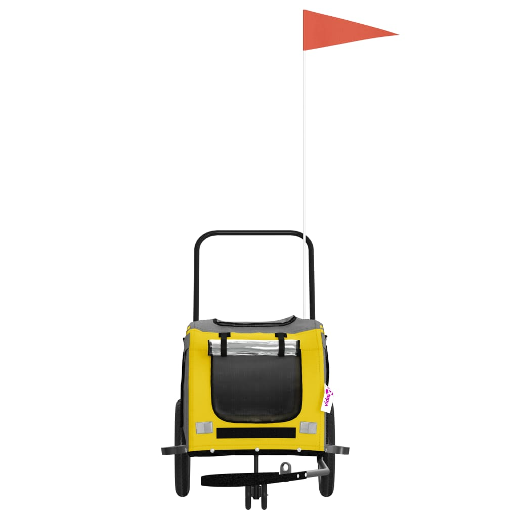 Glamorous Pups : vidaXL Pet Bike Trailer Yellow and Black Oxford fabric, Iron, PVC Small