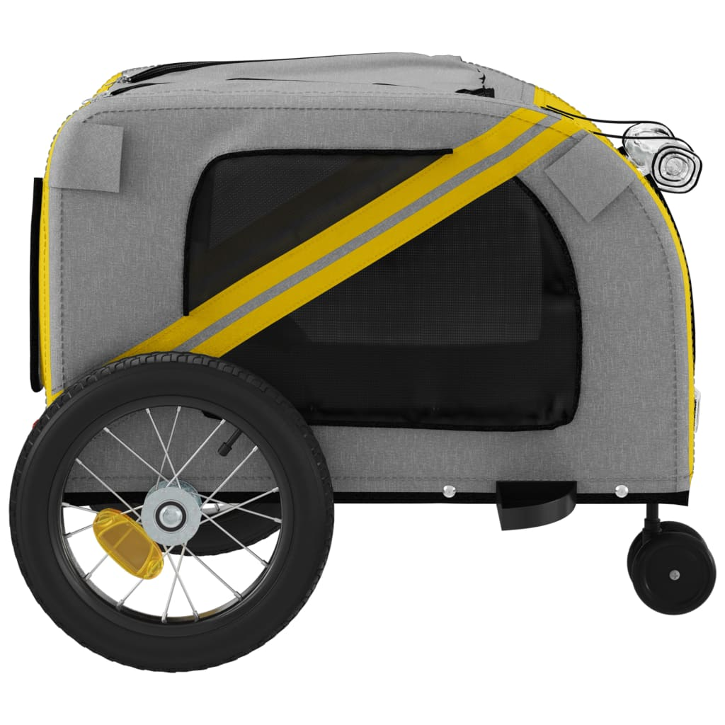 Glamorous Pups : vidaXL Pet Bike Trailer Yellow and Black Oxford fabric, Iron, PVC Small
