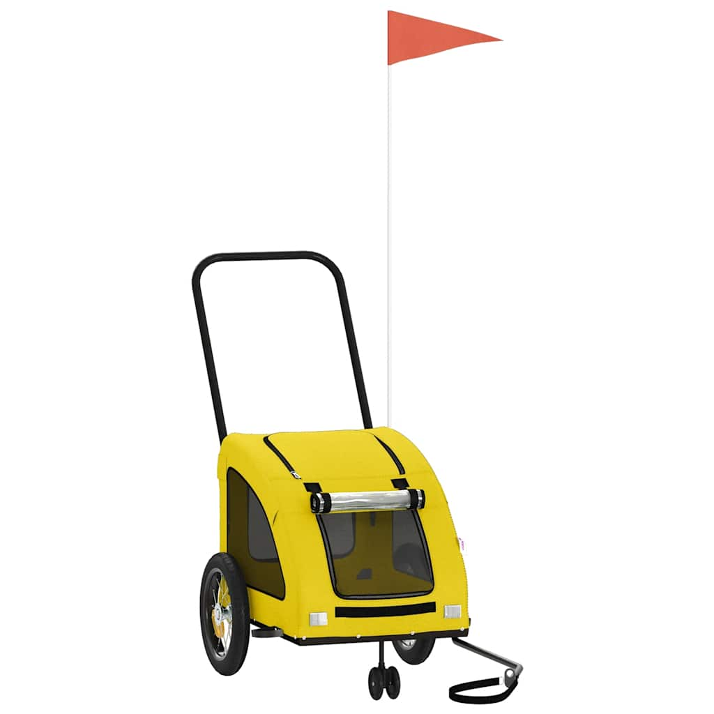 Glamorous Pups : vidaXL Pet Bike Trailer Yellow Oxford Fabric, Iron, PVC Medium Foldable