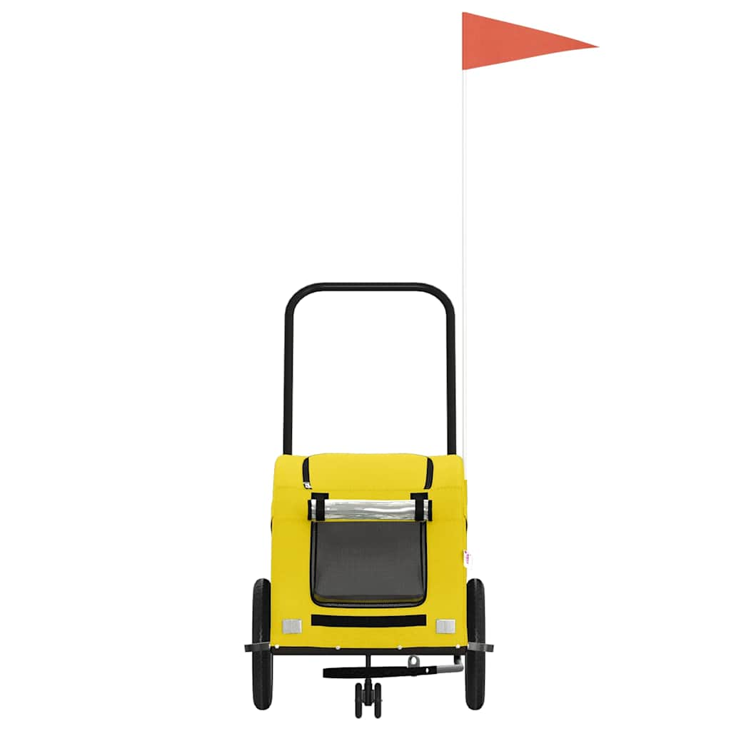 Glamorous Pups : vidaXL Pet Bike Trailer Yellow Oxford Fabric, Iron, PVC Medium Foldable