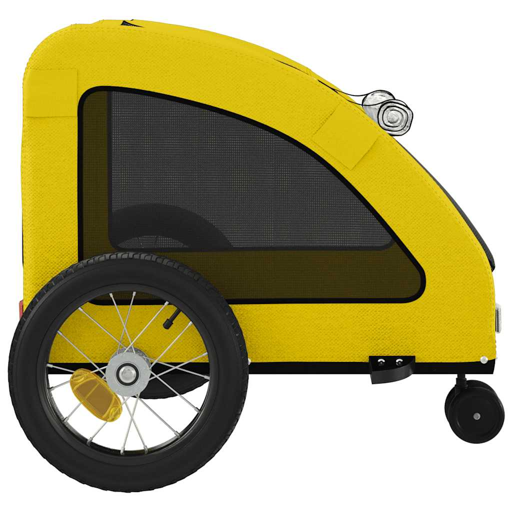 Glamorous Pups : vidaXL Pet Bike Trailer Yellow Oxford Fabric, Iron, PVC Medium Foldable
