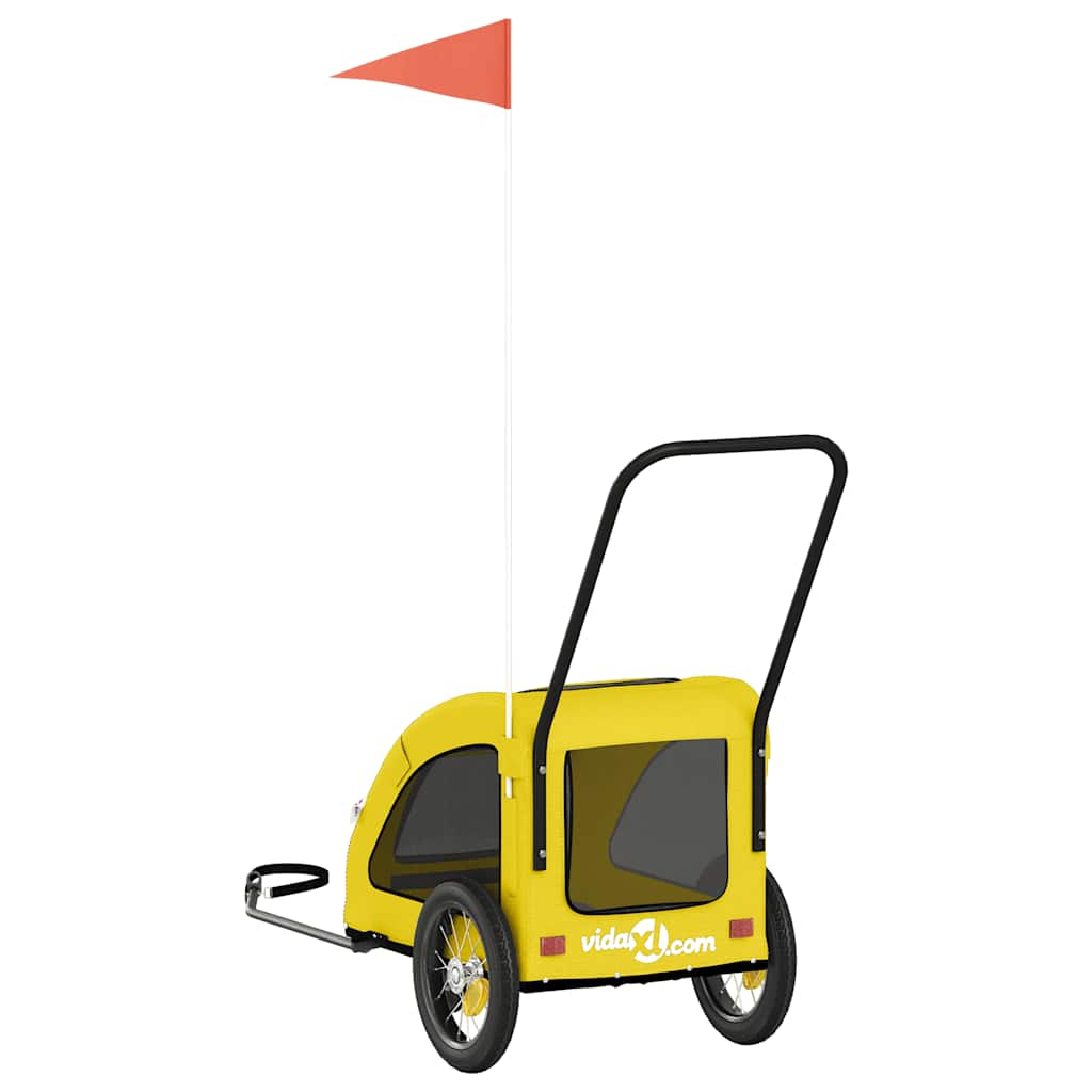 Glamorous Pups : vidaXL Pet Bike Trailer Yellow Oxford Fabric, Iron, PVC Medium Foldable