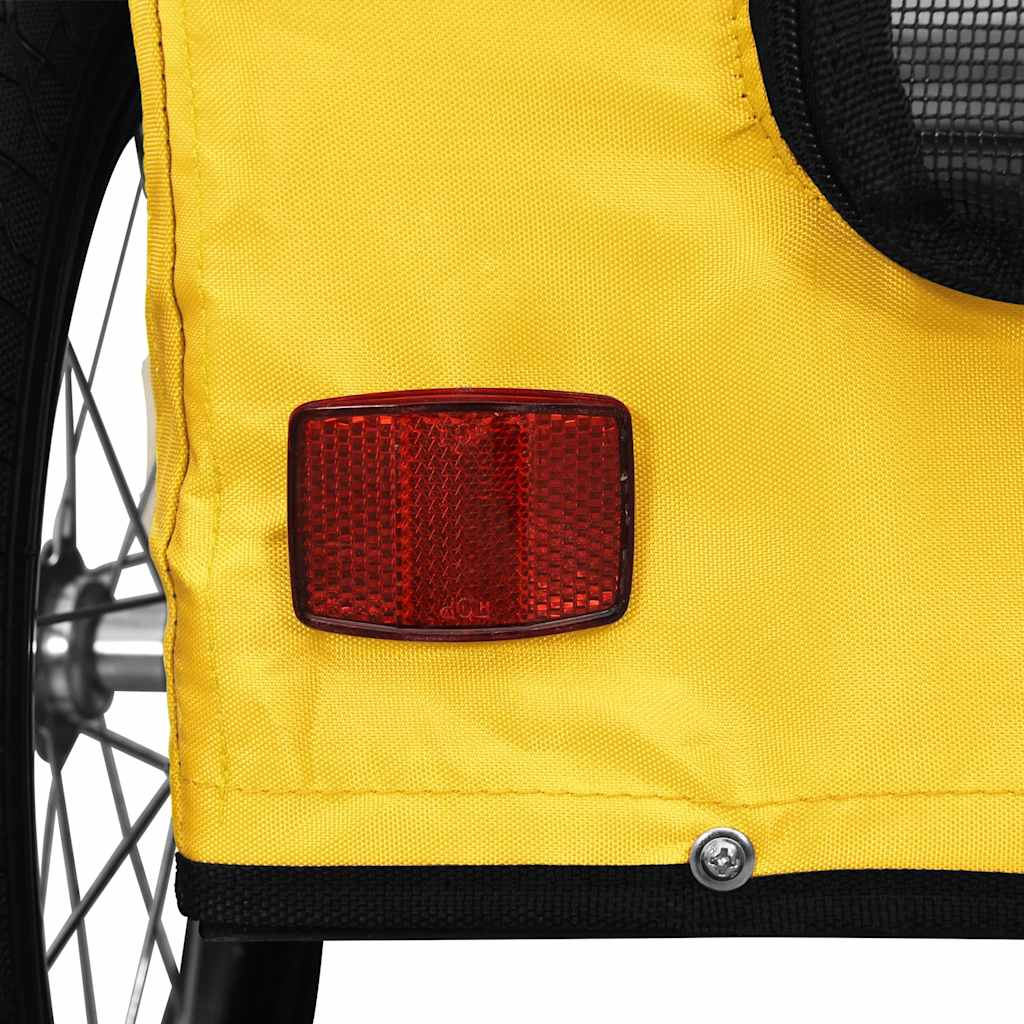 Glamorous Pups : vidaXL Pet Bike Trailer Yellow Oxford Fabric, Iron, PVC Medium Foldable