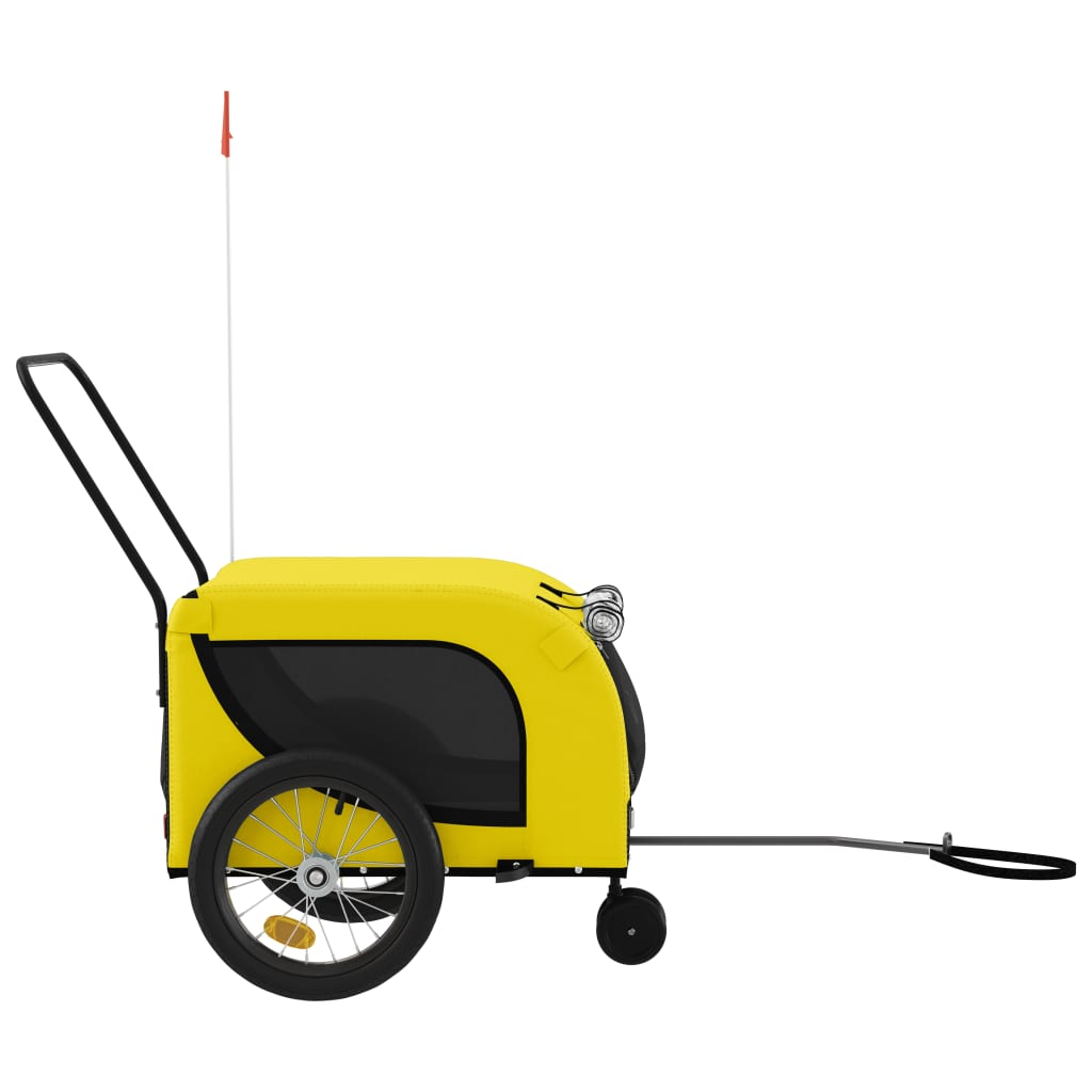 Glamorous Pups : vidaXL Pet Bike Trailer Yellow and Black Oxford fabric, iron, PVC Foldable