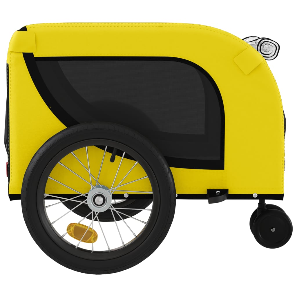 Glamorous Pups : vidaXL Pet Bike Trailer Yellow and Black Oxford fabric, iron, PVC Foldable
