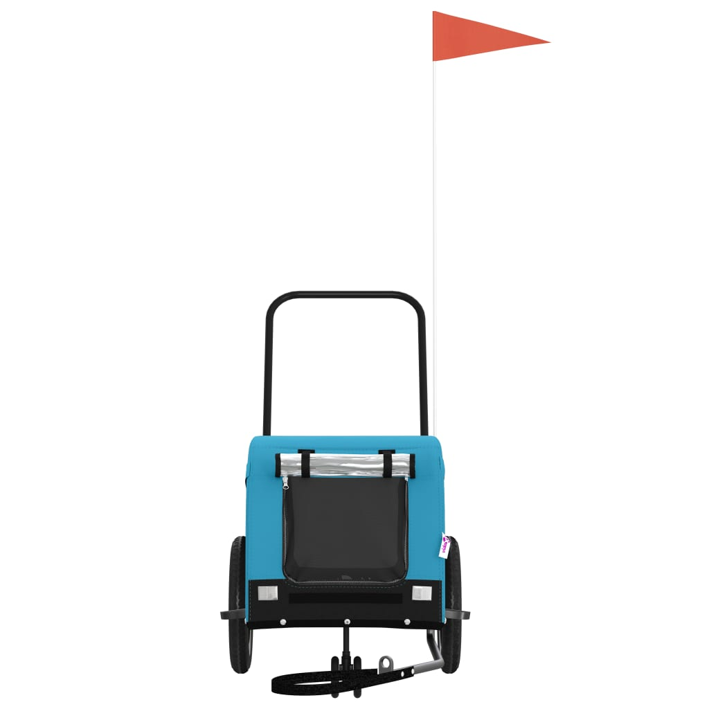 Glamorous Pups : vidaXL Pet Bike Trailer Blue and Black Oxford fabric, Iron, PVC Small