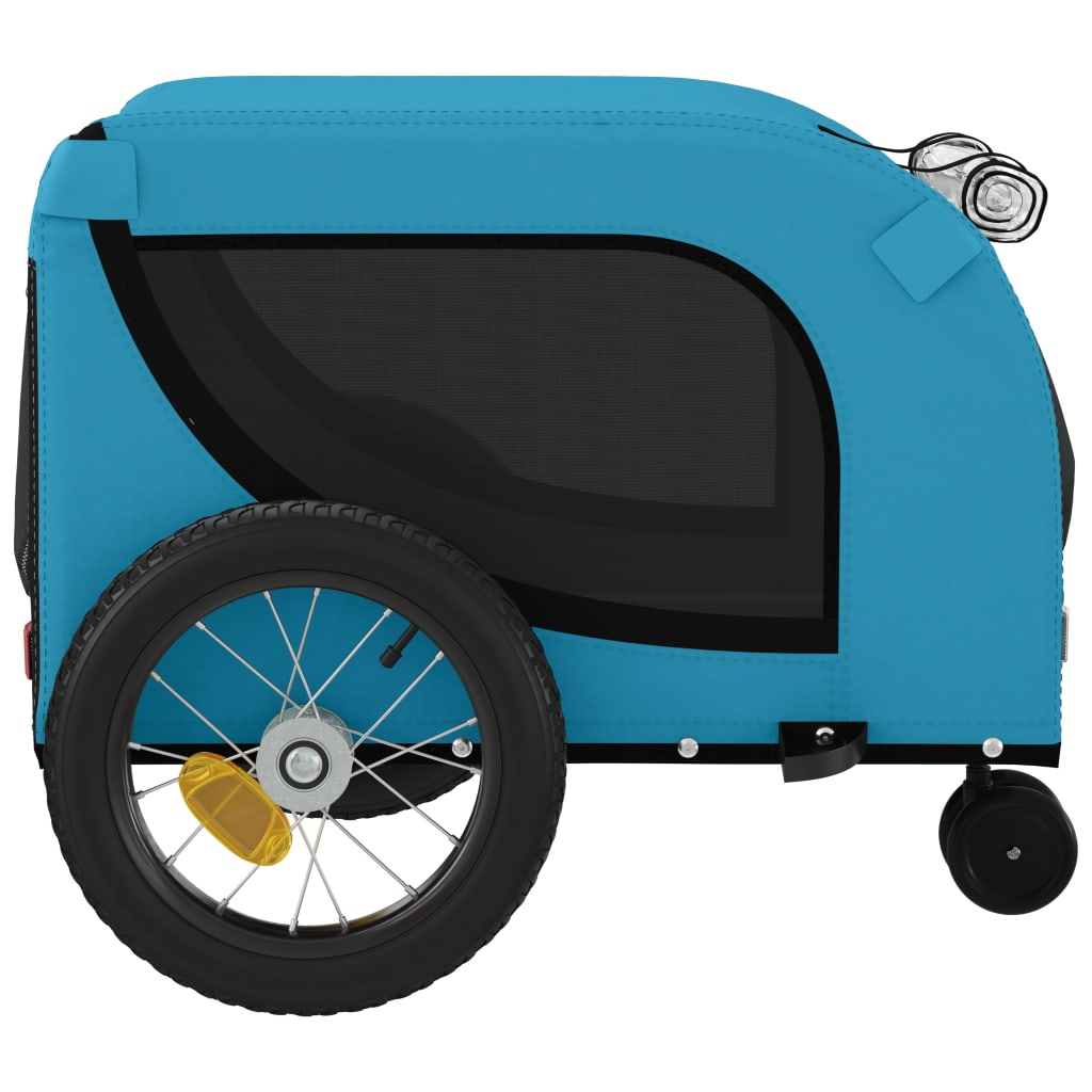 Glamorous Pups : vidaXL Pet Bike Trailer Blue and Black Oxford fabric, Iron, PVC Small