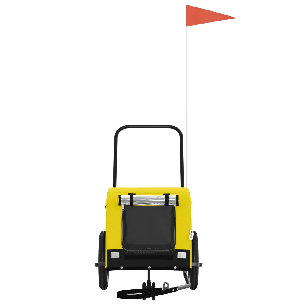 Glamorous Pups : vidaXL Pet Bike Trailer Yellow and Black Oxford fabric, iron, PVC Small