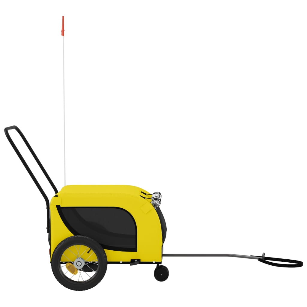 Glamorous Pups : vidaXL Pet Bike Trailer Yellow and Black Oxford fabric, iron, PVC Small