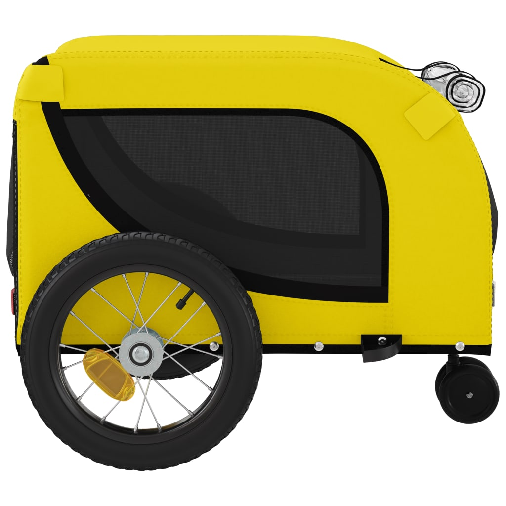 Glamorous Pups : vidaXL Pet Bike Trailer Yellow and Black Oxford fabric, iron, PVC Small