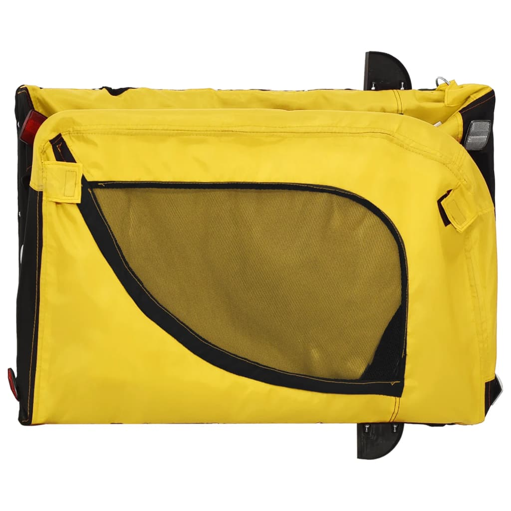 Glamorous Pups : vidaXL Pet Bike Trailer Yellow and Black Oxford fabric, iron, PVC Small