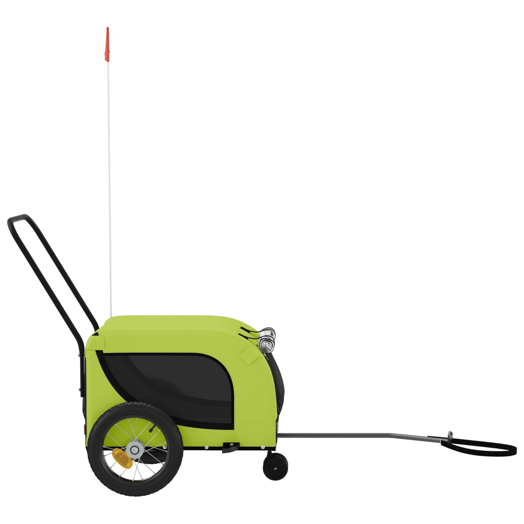 Glamorous Pups : vidaXL Pet Bike Trailer Green and Black Oxford Fabric, Iron, PVC Small