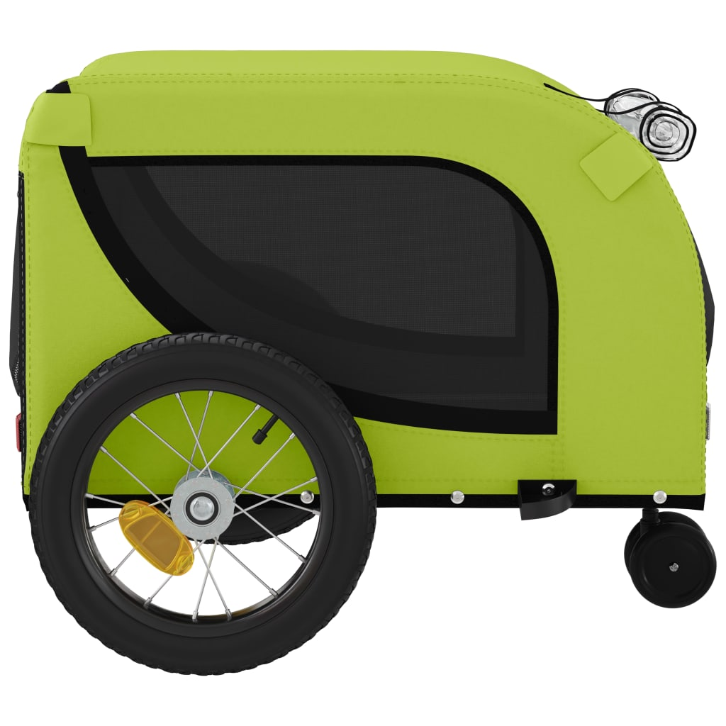 Glamorous Pups : vidaXL Pet Bike Trailer Green and Black Oxford Fabric, Iron, PVC Small