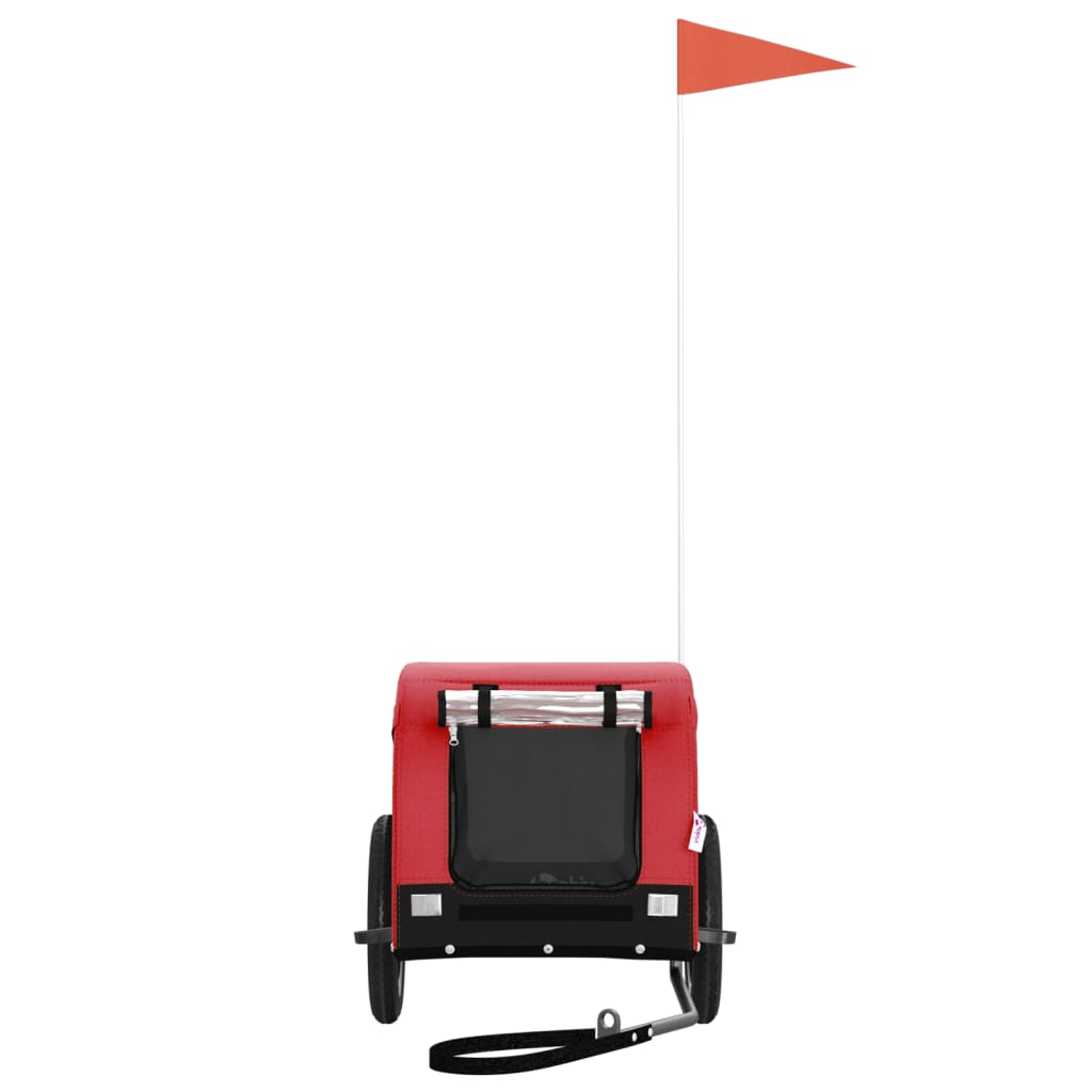 Glamorous Pups : vidaXL Pet Bike Trailer Red and Black Oxford fabric, Iron, PVC Durable