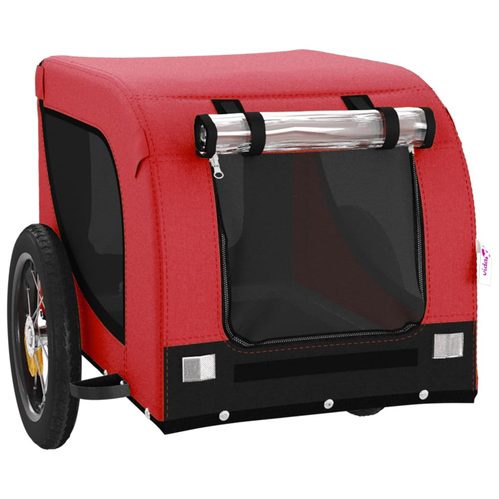Glamorous Pups : vidaXL Pet Bike Trailer Red and Black Oxford fabric, Iron, PVC Durable