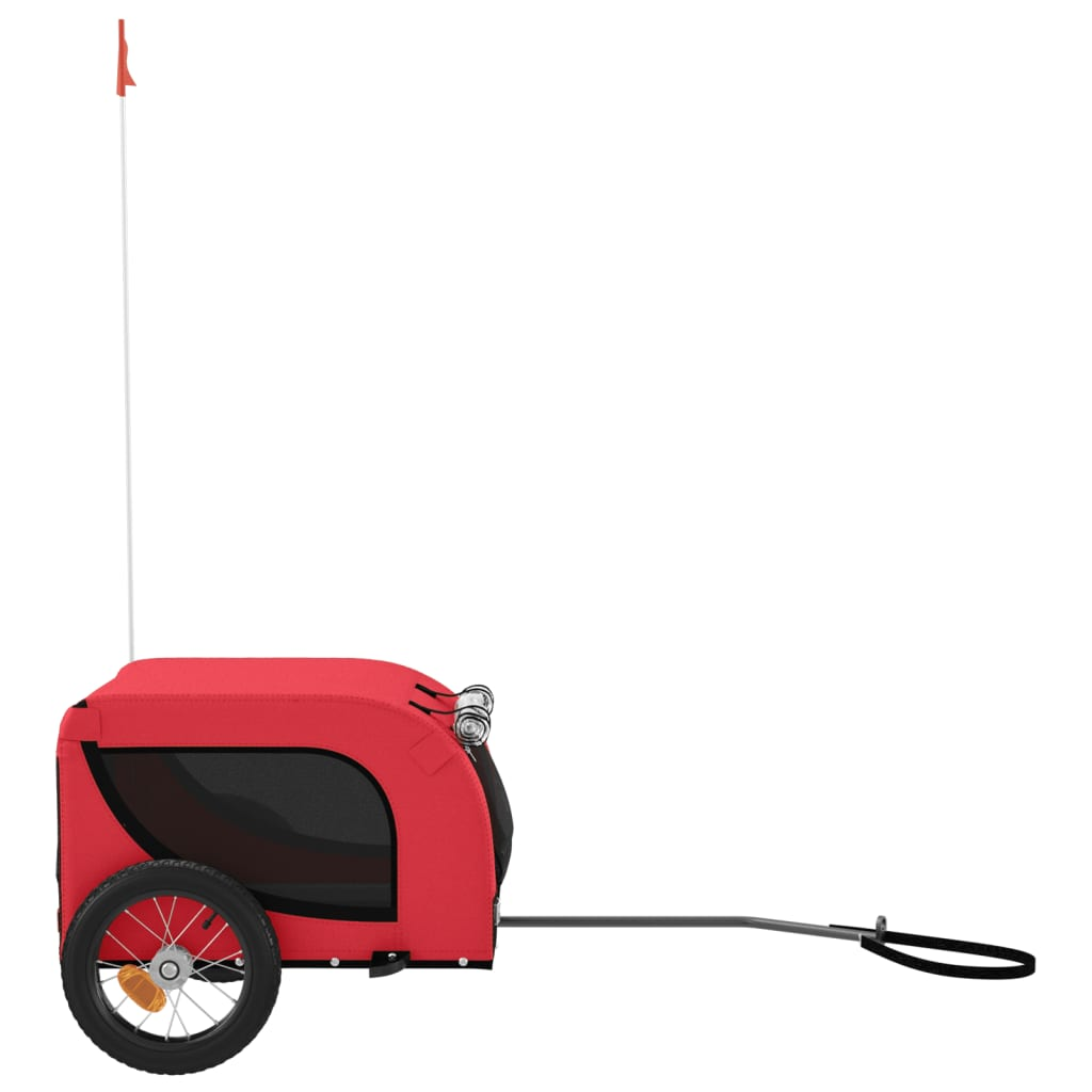 Glamorous Pups : vidaXL Pet Bike Trailer Red and Black Oxford fabric, Iron, PVC Durable