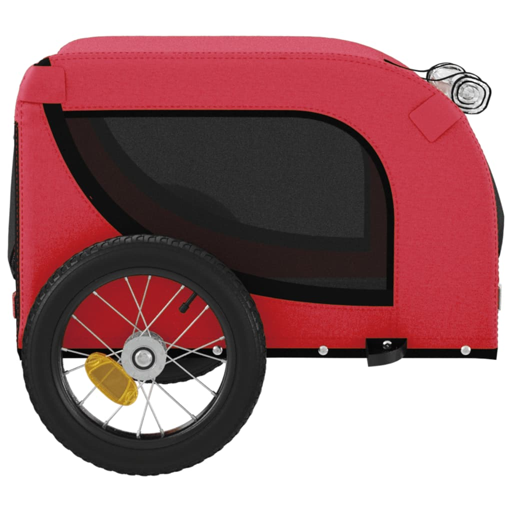 Glamorous Pups : vidaXL Pet Bike Trailer Red and Black Oxford fabric, Iron, PVC Durable