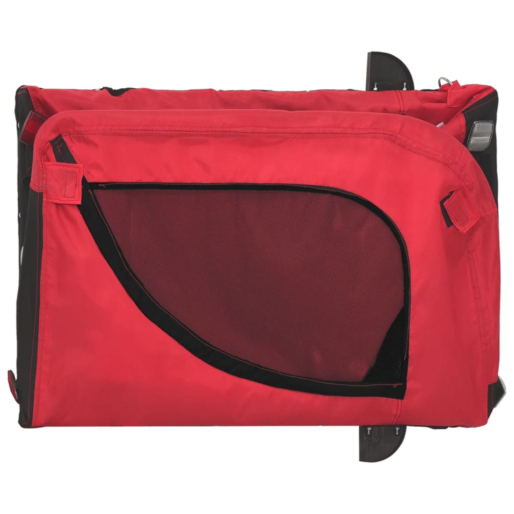 Glamorous Pups : vidaXL Pet Bike Trailer Red and Black Oxford fabric, Iron, PVC Durable
