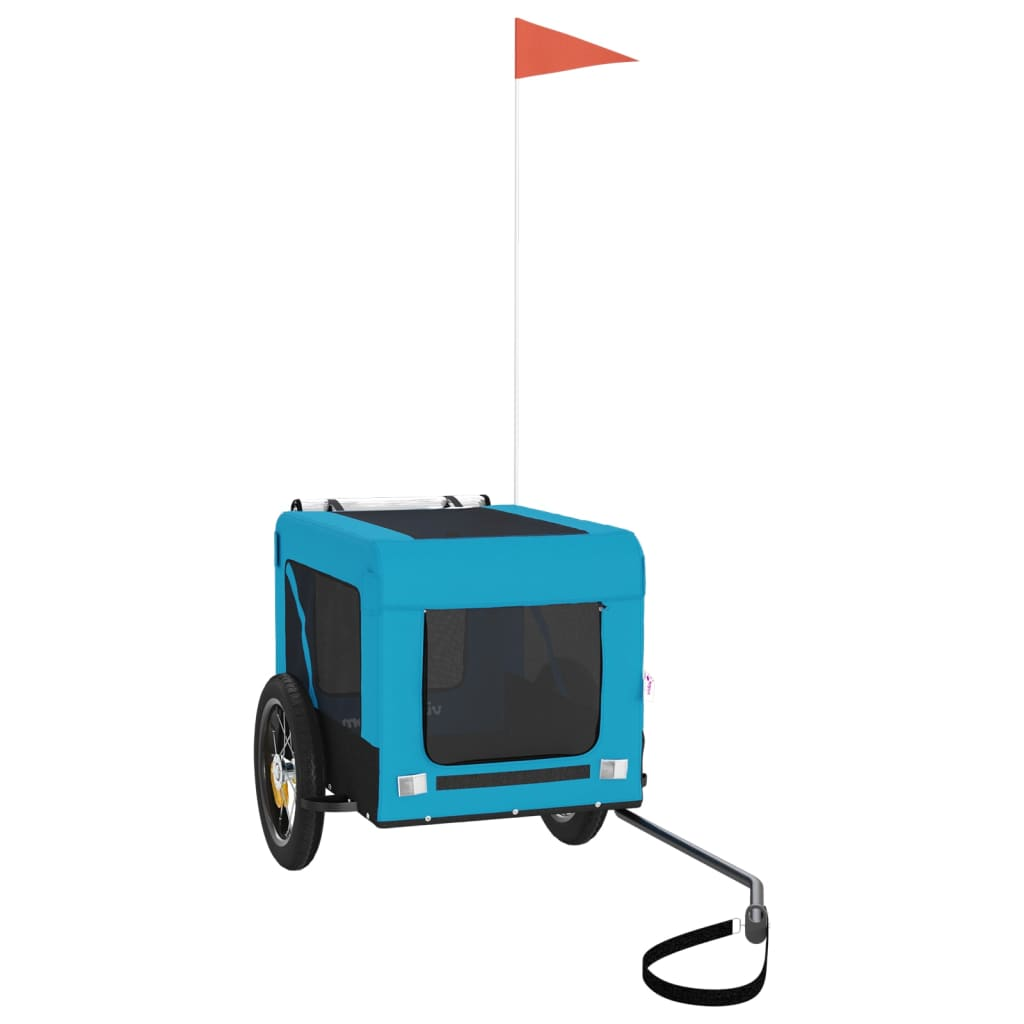 Glamorous Pups : vidaXL Pet Bike Trailer Blue and black Oxford fabric, PVC, Iron