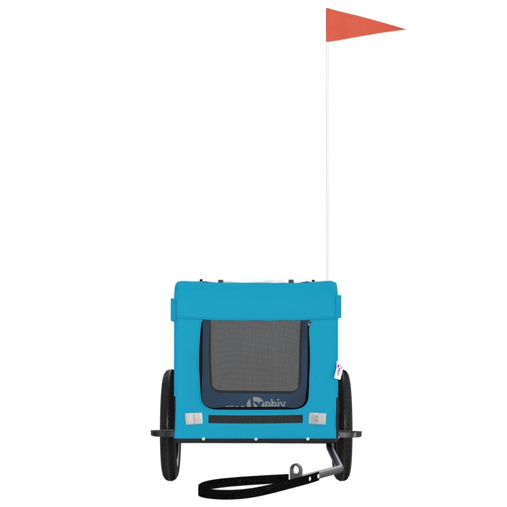 Glamorous Pups : vidaXL Pet Bike Trailer Blue and black Oxford fabric, PVC, Iron