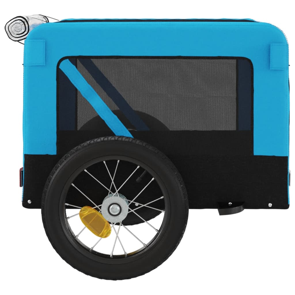 Glamorous Pups : vidaXL Pet Bike Trailer Blue and black Oxford fabric, PVC, Iron