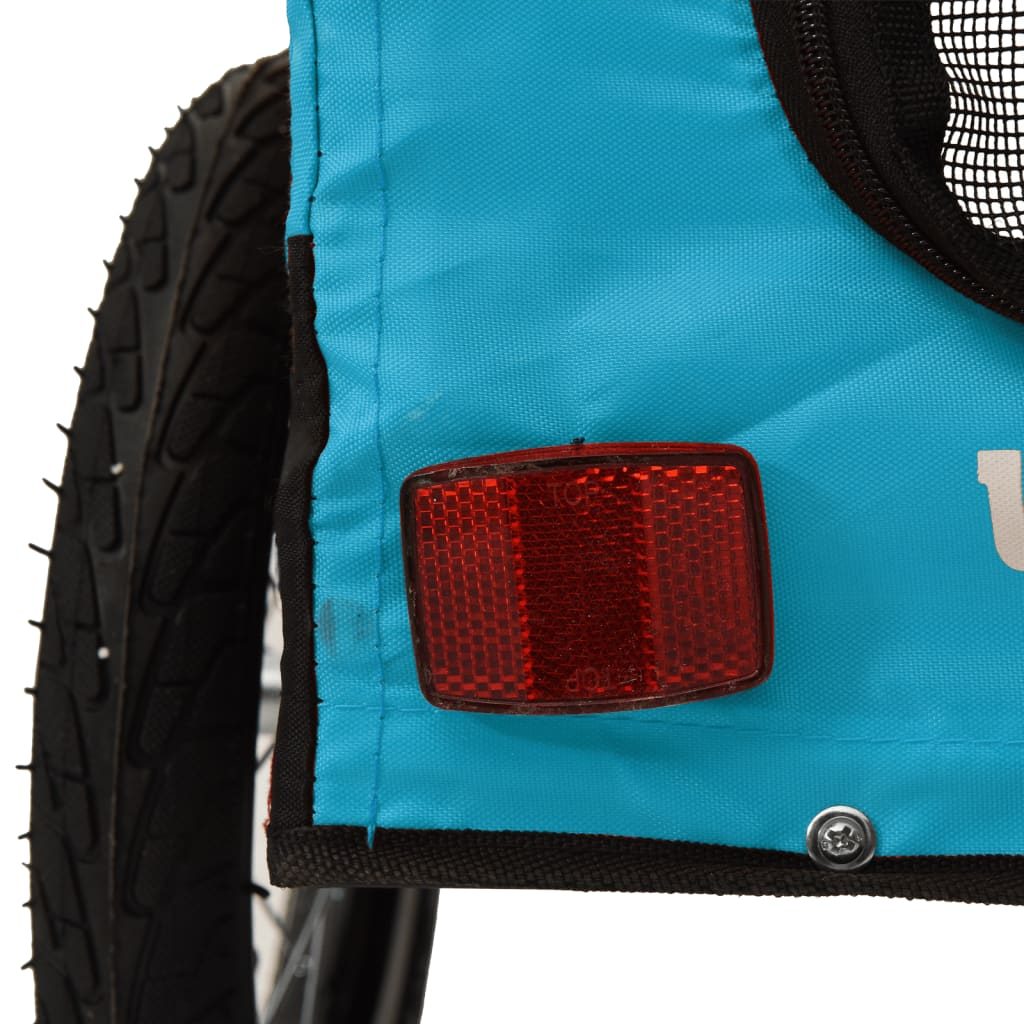 Glamorous Pups : vidaXL Pet Bike Trailer Blue and black Oxford fabric, PVC, Iron