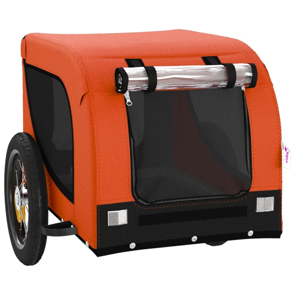 Glamorous Pups : vidaXL Pet Bike Trailer Orange and Black Oxford Fabric Medium