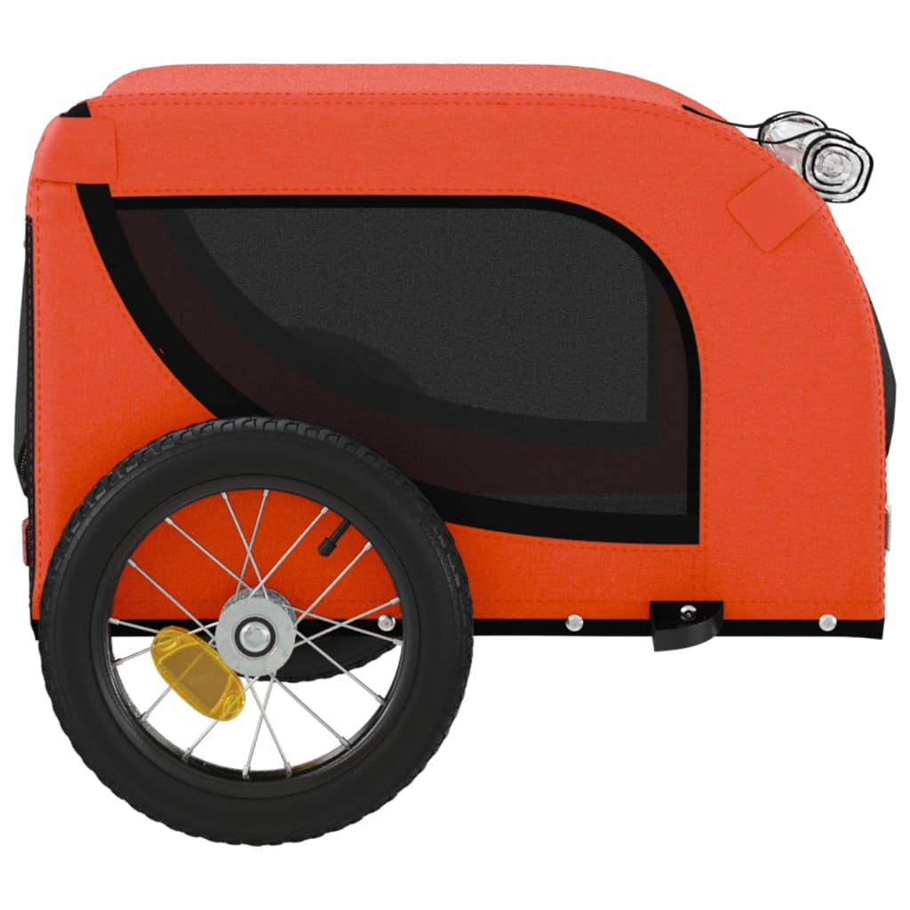 Glamorous Pups : vidaXL Pet Bike Trailer Orange and Black Oxford Fabric Medium