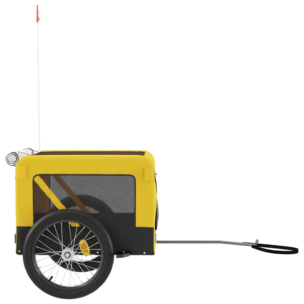 Glamorous Pups : vidaXL Pet Bike Trailer Yellow and Black Oxford fabric, iron, PVC
