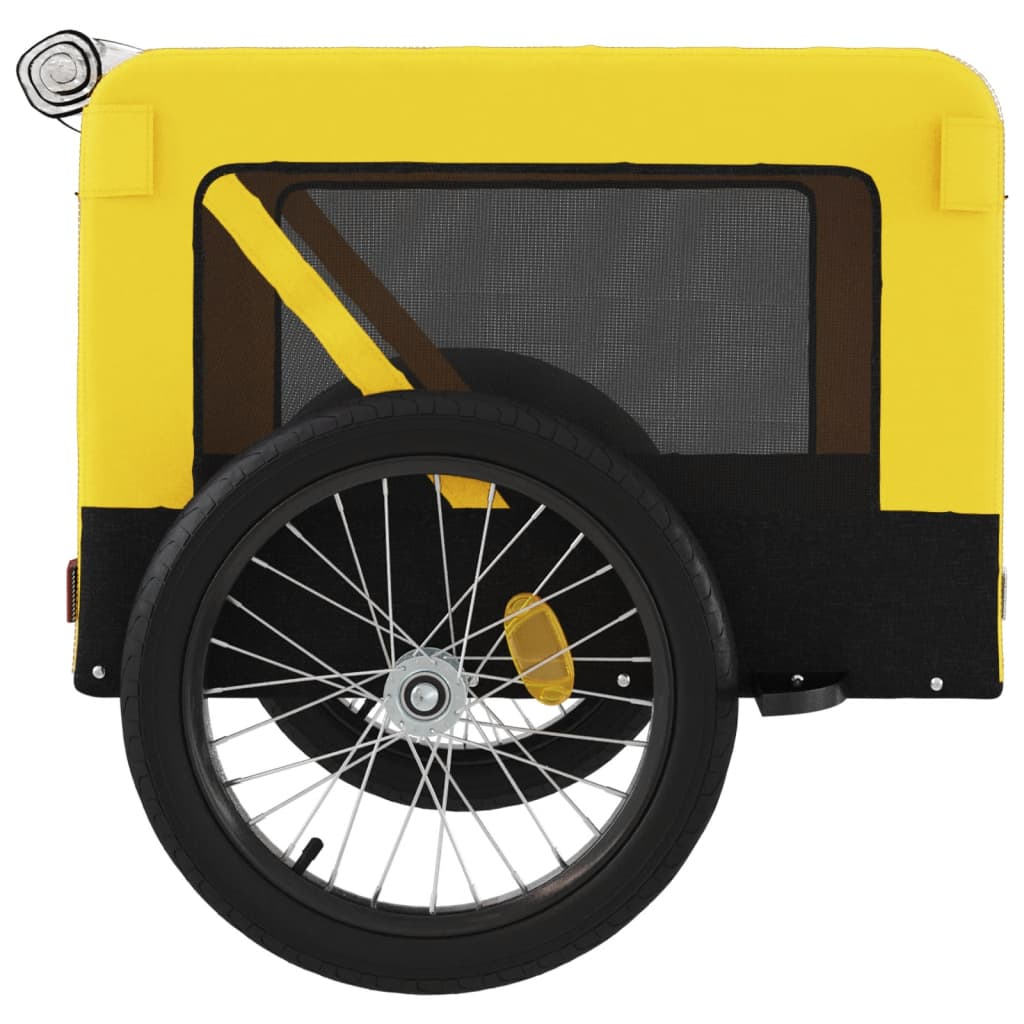 Glamorous Pups : vidaXL Pet Bike Trailer Yellow and Black Oxford fabric, iron, PVC