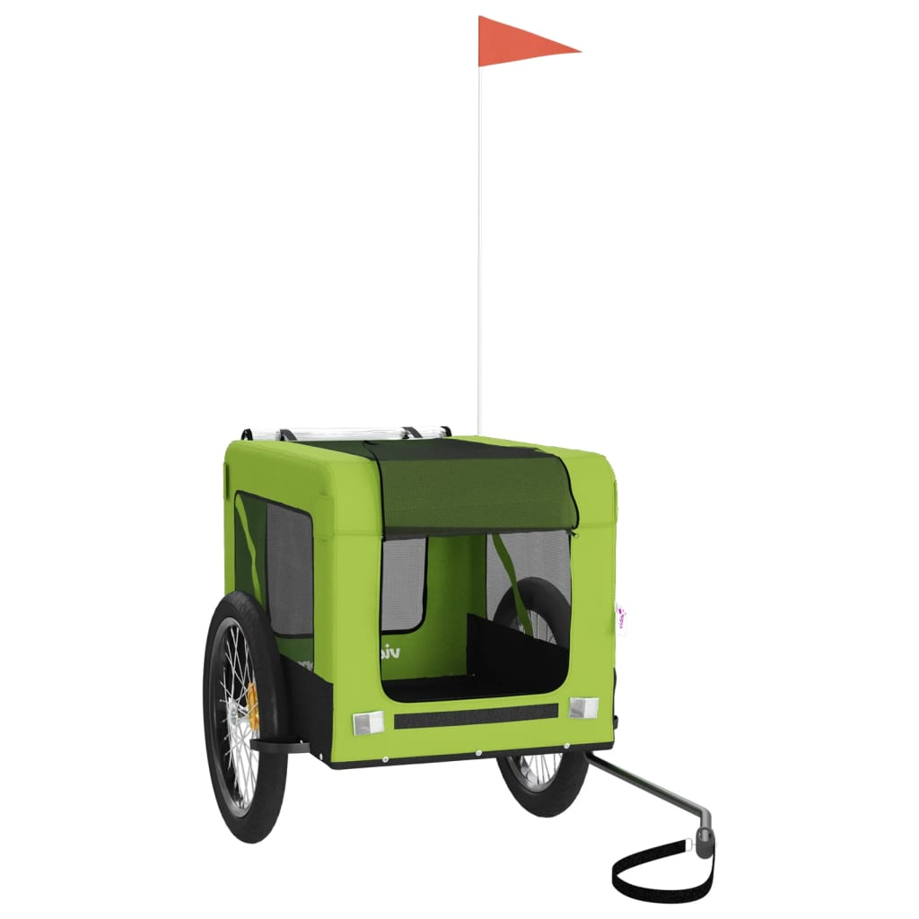 Glamorous Pups : vidaXL Pet Bike Trailer Green, Black Oxford fabric, Iron, PVC Durable