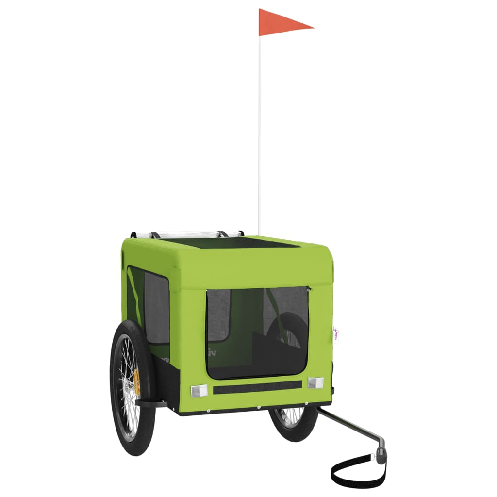 Glamorous Pups : vidaXL Pet Bike Trailer Green, Black Oxford fabric, Iron, PVC Durable