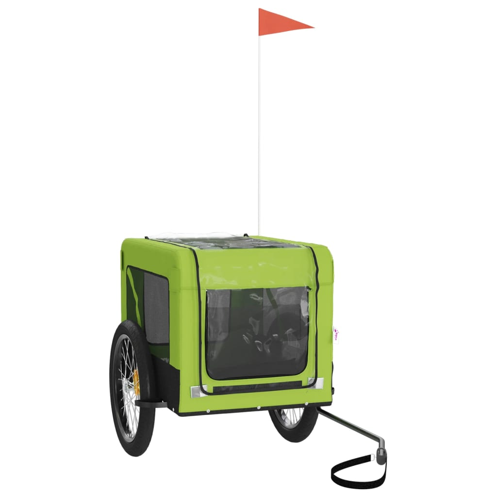 Glamorous Pups : vidaXL Pet Bike Trailer Green, Black Oxford fabric, Iron, PVC Durable