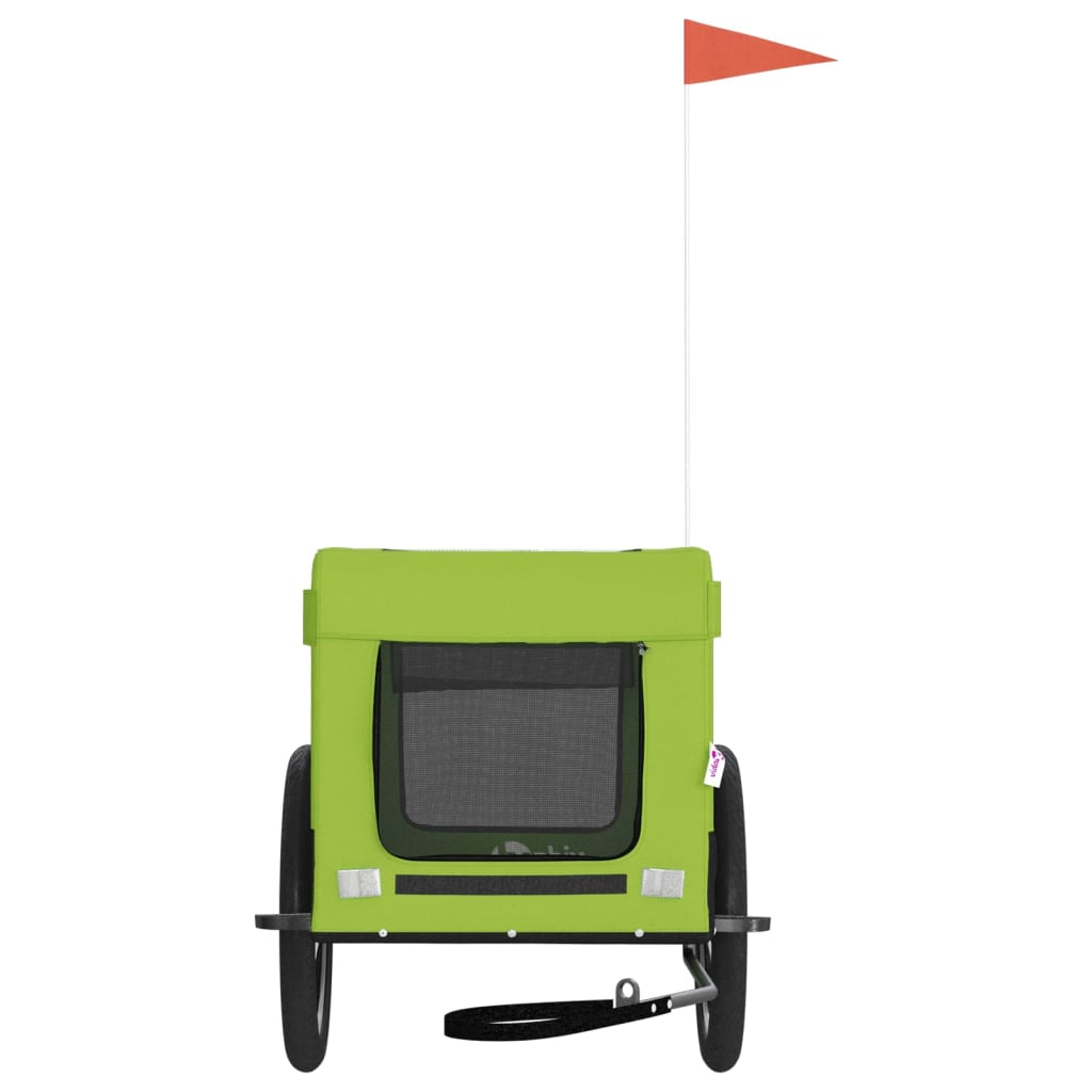 Glamorous Pups : vidaXL Pet Bike Trailer Green, Black Oxford fabric, Iron, PVC Durable