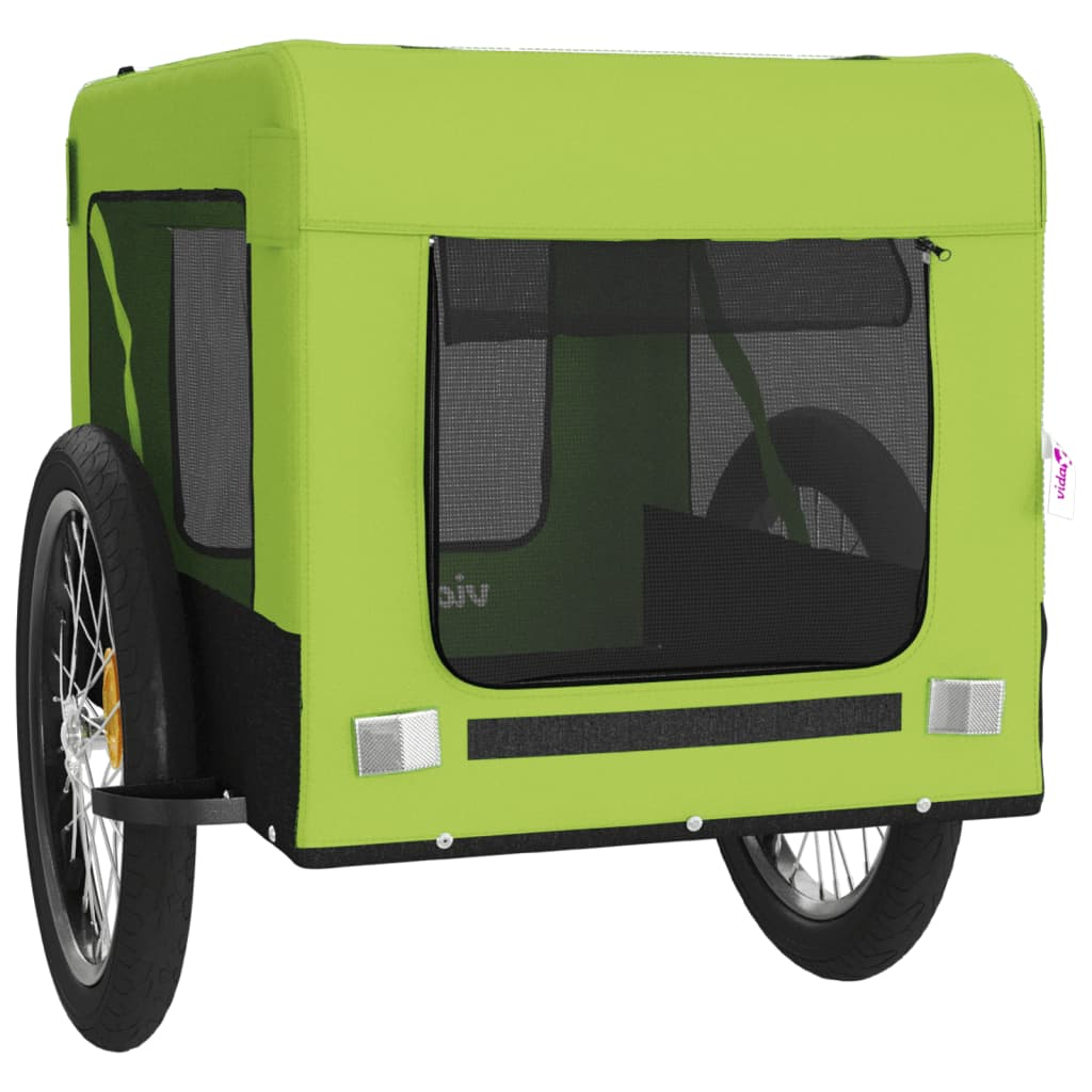 Glamorous Pups : vidaXL Pet Bike Trailer Green, Black Oxford fabric, Iron, PVC Durable