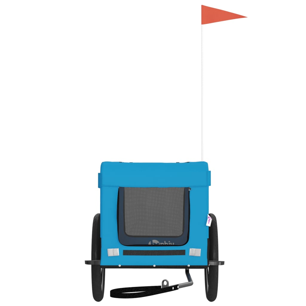 Glamorous Pups : vidaXL Pet Bike Trailer Blue and Black Oxford Fabric and Iron Small