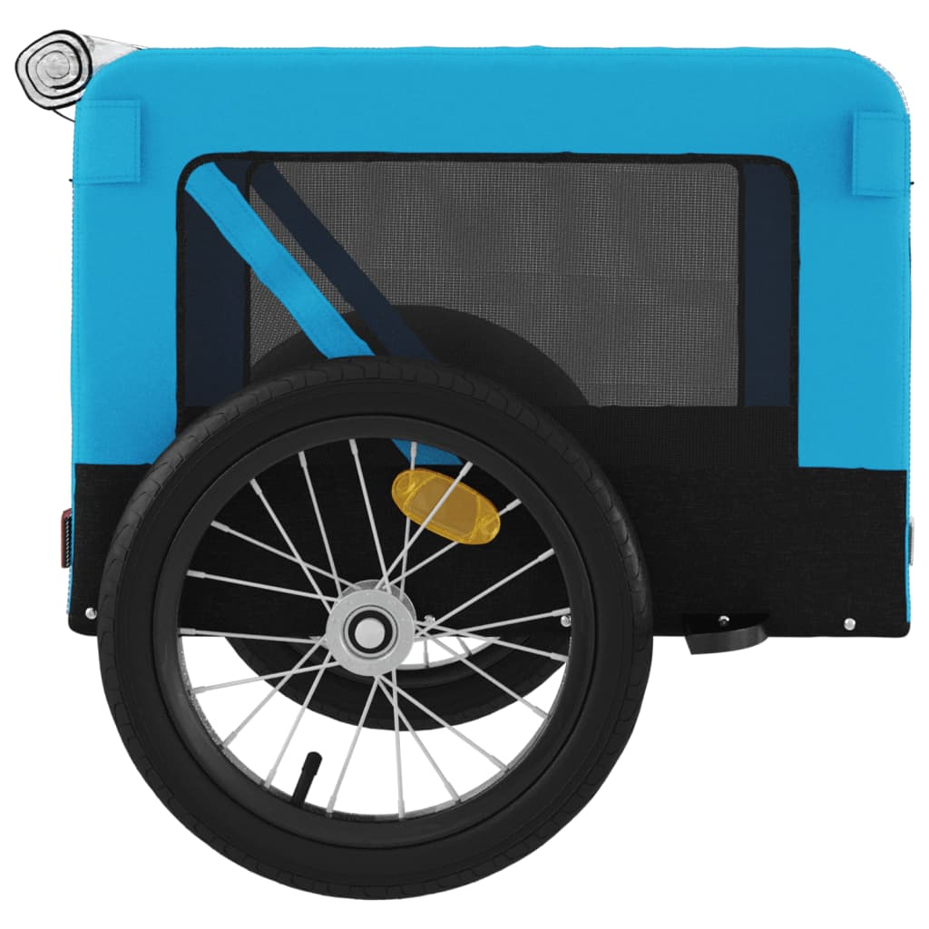 Glamorous Pups : vidaXL Pet Bike Trailer Blue and Black Oxford Fabric and Iron Small