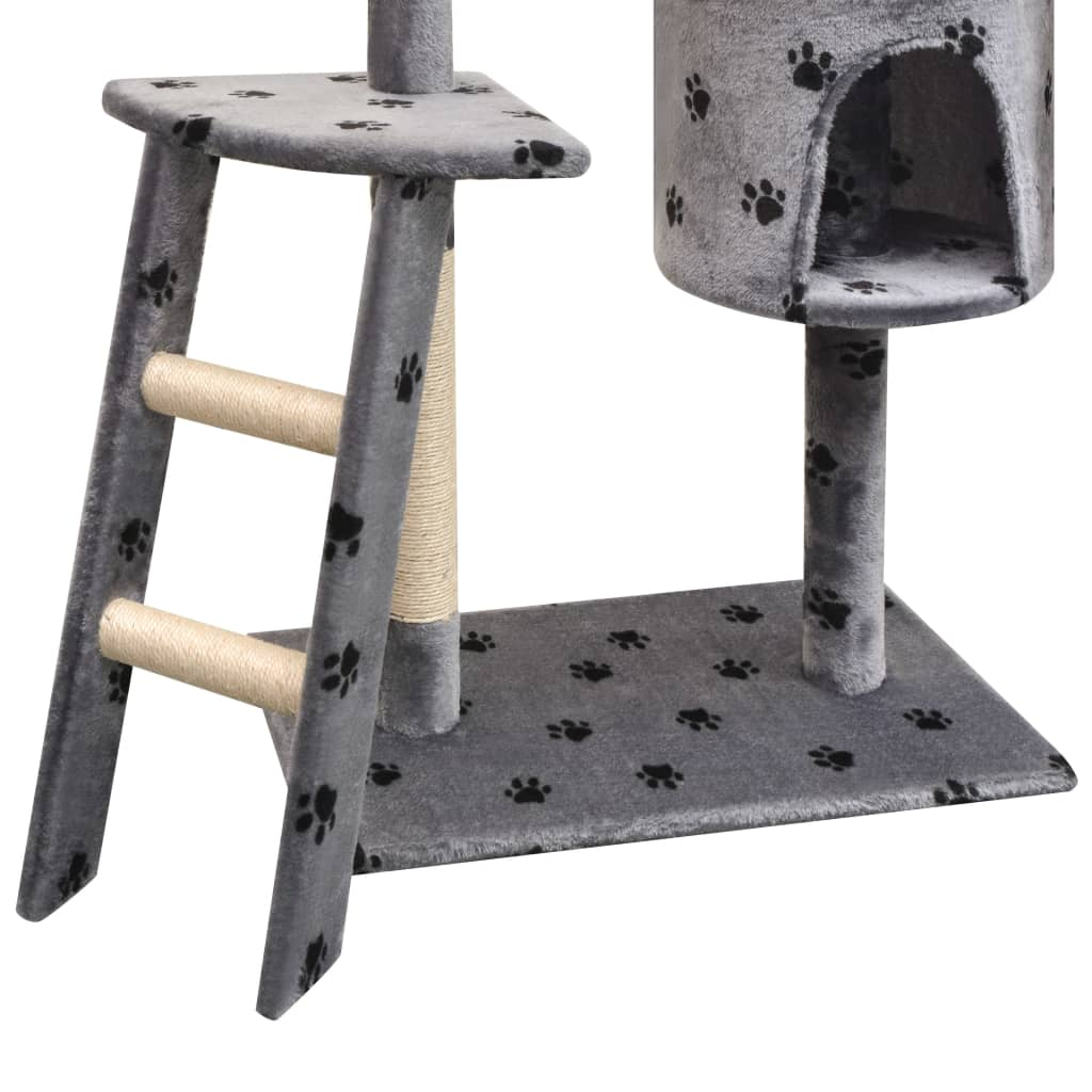 Glamorous Pups : vidaXL Cat Tree Grey with black paw prints