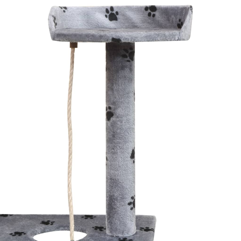 Glamorous Pups : vidaXL Cat Tree Grey with black paw prints