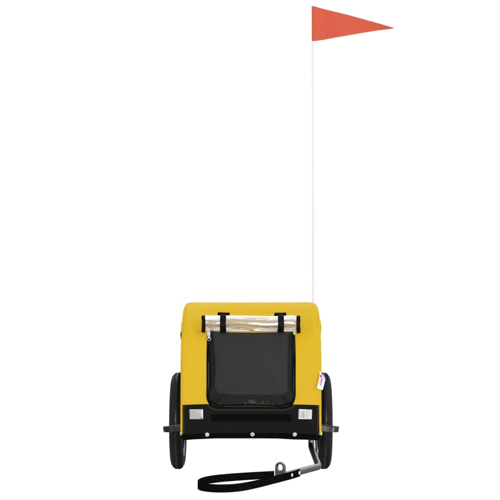 Glamorous Pups : vidaXL Pet Bike Trailer Yellow and Black Oxford fabric, Iron, PVC Medium