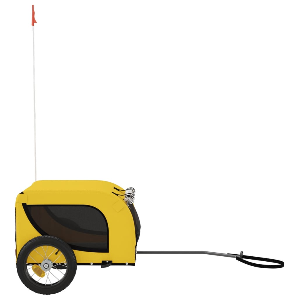 Glamorous Pups : vidaXL Pet Bike Trailer Yellow and Black Oxford fabric, Iron, PVC Medium