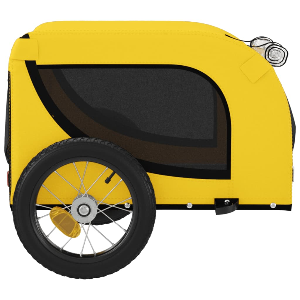 Glamorous Pups : vidaXL Pet Bike Trailer Yellow and Black Oxford fabric, Iron, PVC Medium