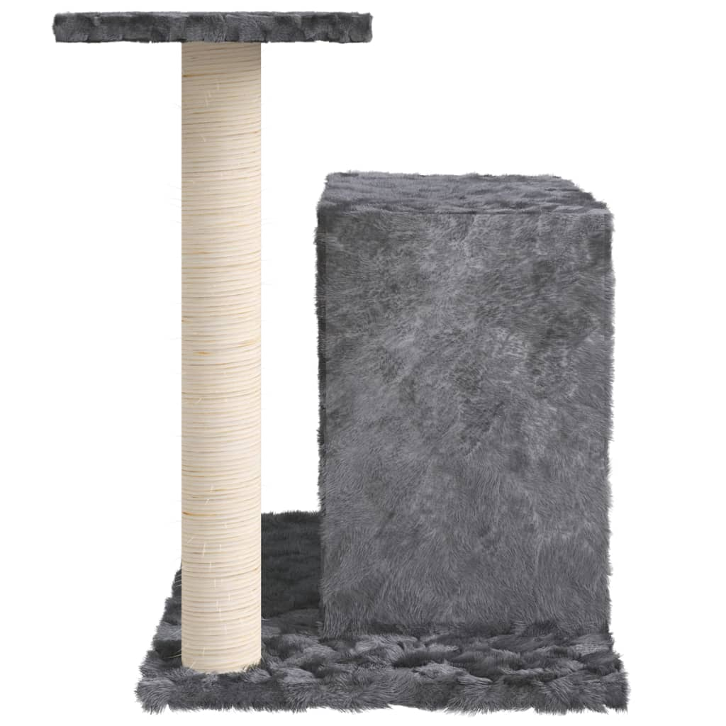 Glamorous Pups : vidaXL Cat Tree Dark Gray Engineered Wood, Plush, Sisal 20.1 in Tall